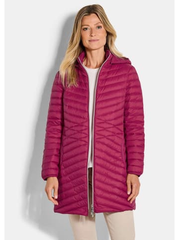 GOLDNER Gefütterter langer Mantel mit Kapuze in bordeaux