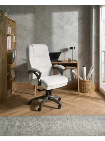 Beliani Chefsessel MAGNUS in Beige/Schwarz - (W) 70 x (H) 116 x (L) 70 cm