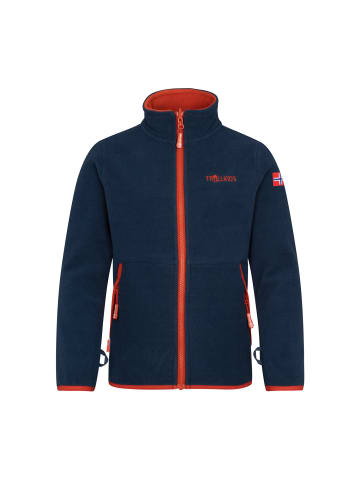 Trollkids Fleece-Jacke "Storfjord" in Rostrot/Mystik Blau