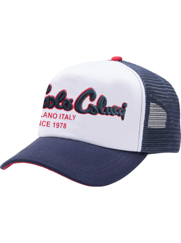 Carlo Colucci Trucker Cap Comberlato in Weiß / Blau