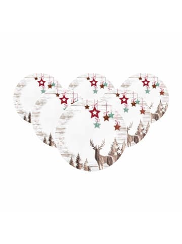 Seltmann Weiden 6er Set Frühstücksteller Life Christmas ø 22,5 cm weiß-braun in weiß-braun