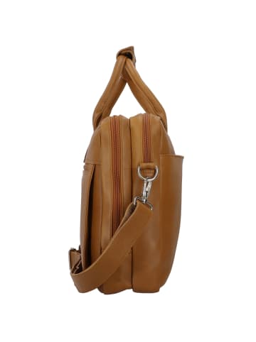Dermata Aktentasche Leder 39 cm Laptopfach cognac