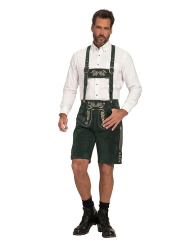 JP1880 Lederhose in flaschengrün