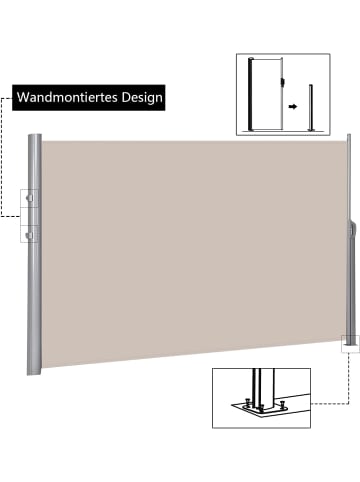 COSTWAY Doppelseitenmarkise 300x180cm in Beige