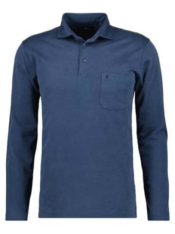 Ragman Softknit-Polo Kent-Kragen, Velvet-Touch in Blau