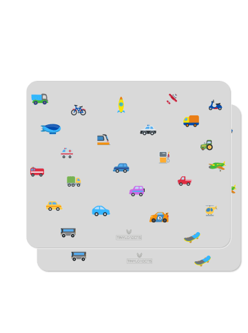 Tinyloaders 2x SET Platzdeckchen, Platzmatte, Tischset, Unterlage, 43 cm x 34 cm, VEHICLES