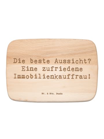 Mr. & Mrs. Panda Echtholzbrett Spruch Immobilienkauffrau Freude ... in Transparent