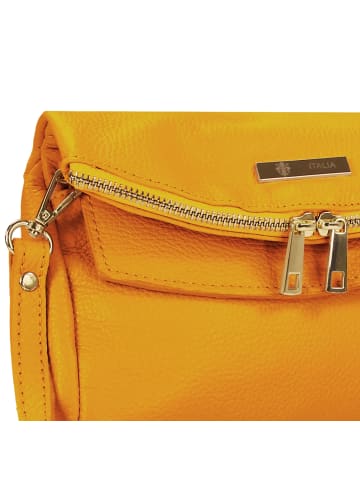 Toscanto Leder Schultertasche, Clutch Toscanto Tasche gelb ca. 24cm