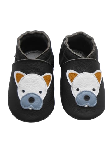 Basrakids Baby Krabbelschuhe aus Leder, weiche Lauflernschuhe mit rutschfester Sohle 