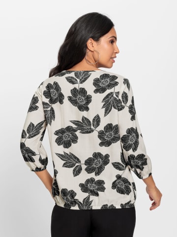 WITT WEIDEN Druckbluse in champagner-schwarz-bedruckt