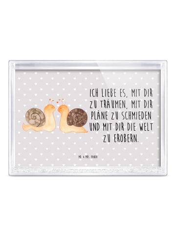 Mr. & Mrs. Panda Schneerahmen Schnecken Liebe mit Spruch in Grau Pastell