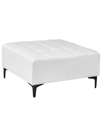 Beliani Ottomane ABERDEEN in Weiß/Schwarz - (W) 80 x (H) 41 x (L) 80 cm