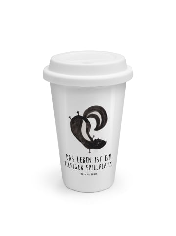 Mr. & Mrs. Panda To Go Becher Stinktier Handstand mit Spruch in Weiß