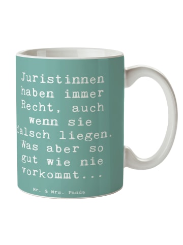 Mr. & Mrs. Panda Tasse Spruch Juristin Recht mit Spruch in Meeresbrise