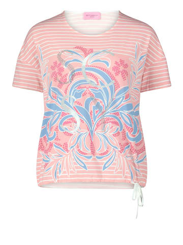 Betty Barclay Ringelshirt mit Blumenprint in Rose/Cream