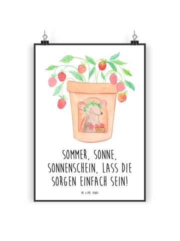 Mr. & Mrs. Panda Poster Sommerfreude mit Spruch in Weiß