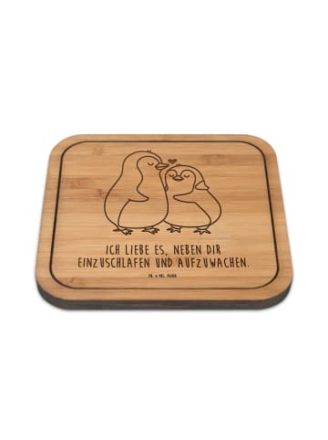 Mr. & Mrs. Panda Bierdeckel Pinguine Einschlafen mit Spruch in Transparent