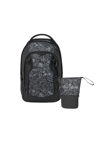 Satch Schulrucksack-Set MATCH PLUS "Street Ink" 2-tlg. in Schwarz