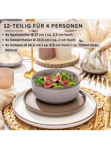 Sänger Tafelservice Bombay Erdfarben - 12 tlg aus Steingut