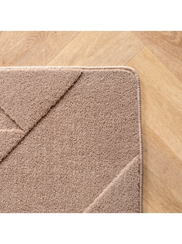KADIMA DESIGN Teppich Kurzflor Waschbar Geometrisch LAVAREDO Strapazierfähig in Beige