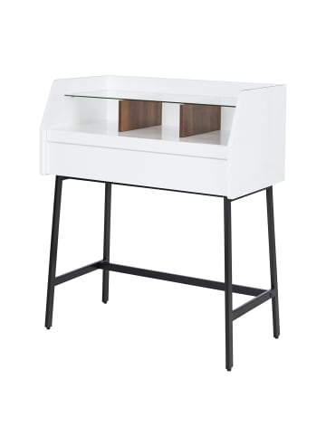 home24 Sekretär Noora in Weiß / Schwarz