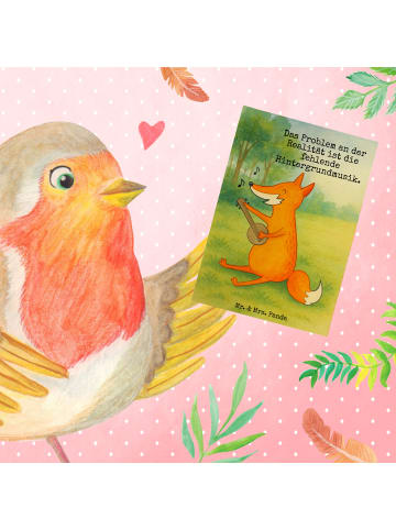 Mr. & Mrs. Panda Glückwunschkarte Fuchs Gitarre Design mit Spruch in Weiß