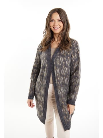 VIRITA Women Strick Cardigan in Anthrazit Mehrfarbig