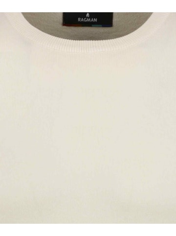Ragman Strickpullover Kurzarm, Rundhals in Weiß