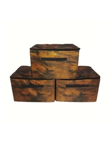 relaxdays 3 x Aufbewahrungstaschen in Braun