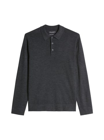 Marc O'Polo Strick-Poloshirt regular in Dark Grey Melange