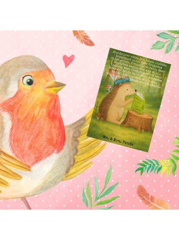 Mr. & Mrs. Panda Beileidskarte Igel Federschmuck Design mit Spruch in Weiß