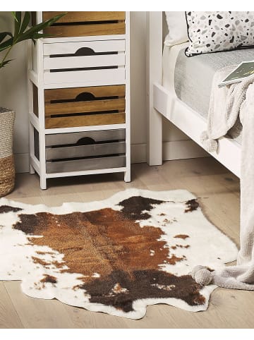 Beliani Schaffell NAMBUNG in Weiß/Braun/Beige - (W) 60 x (H) 0.5 x (L) 90 cm