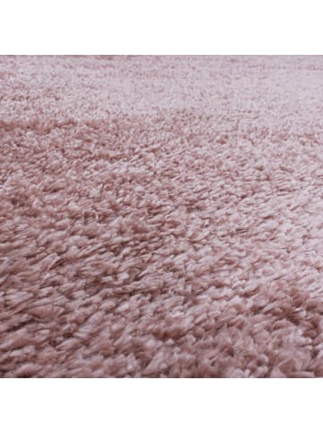 KADIMA DESIGN Teppich Hochflor Shaggy Waschbar Einfarbig SALZACH Strapazierfähig in Rosa