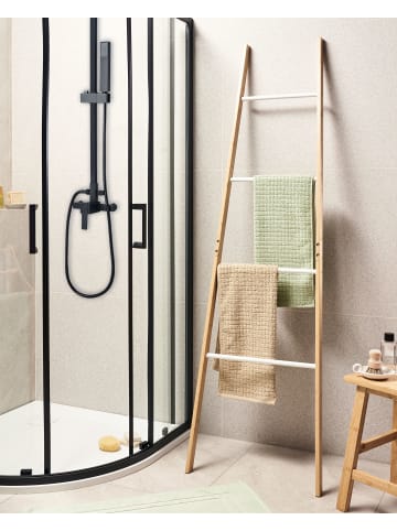 Beliani Handtuchhalter OTAVALO in Braun/Weiß - (W) 51 x (H) 178 x (L) 2 cm