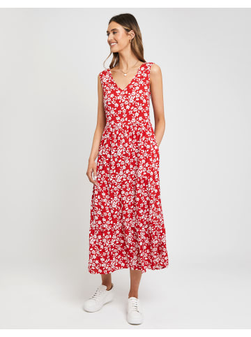Threadbare Sommerkleid THB Rocks Tiered V in Red