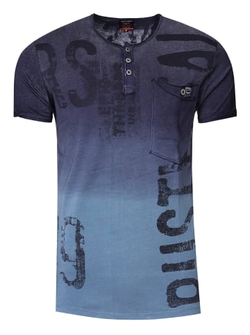 Rusty Neal T-Shirt Verwaschen mit Farbverlauf und Prints in Anthrazit