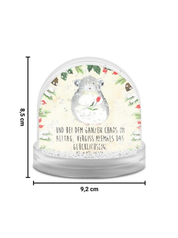 Mr. & Mrs. Panda Schneekugel Chinchilla Blume mit Spruch in Naturpapier