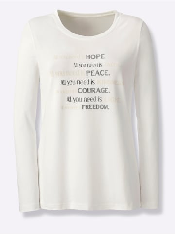 Heine Shirt in ecru-steingrau-gemustert
