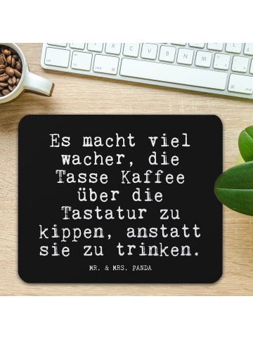 Mr. & Mrs. Panda Maus Pad Es macht viel wacher,... mit Spruch in Schwarz