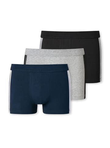 Schiesser Boxershorts 3er Pack in Schwarz, Grau melange und Navy