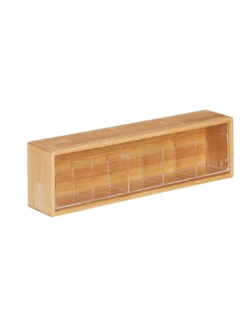 relaxdays Teebox in Natur - (B)39x (H)11,5 x (T)8 cm