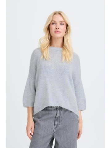 b. young Strickpullover halbarm BYOTIA Box fit in Light Grey Melange