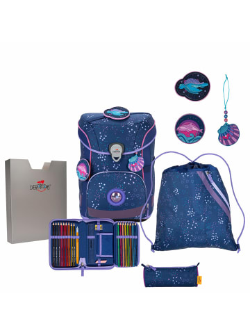 DerDieDas ErgoFlex Easy - Schulranzen Set 5tlg. 950 g (Peppermint Pony) in Deep Ocean