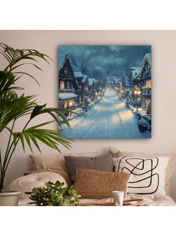 MuchoWow Leinwand Bilder Dunkelblau