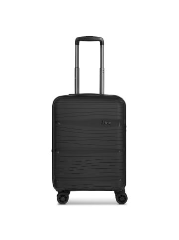 D&N Travel Line 4300-Plus 4 Rollen Kabinentrolley S 55 cm mit Dehnfalte in black