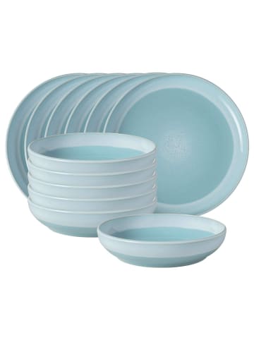 12-tlg. Tafelservice Perlemor Aqua in Blau