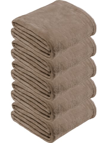 REDBEST Fleece Wohndecke 5er-Pack Amarillo in taupe