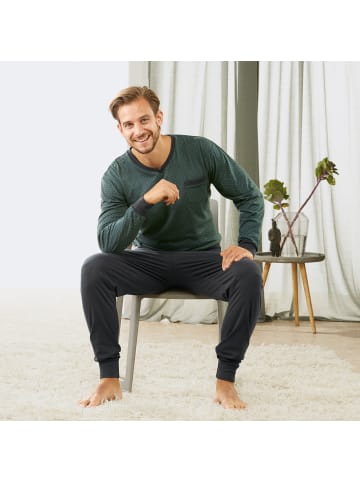 Erwin Müller Single-Jersey Schlafanzug in grün