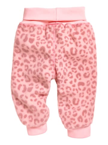 Playshoes Pumphose Fleece Leo-Print in Rosa