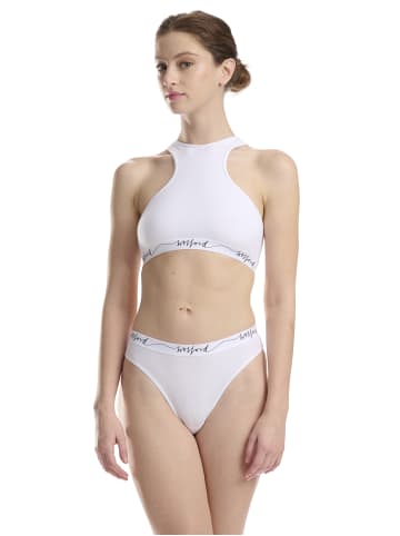 Wolford Tanga Beauty Cotton Thong in pearl